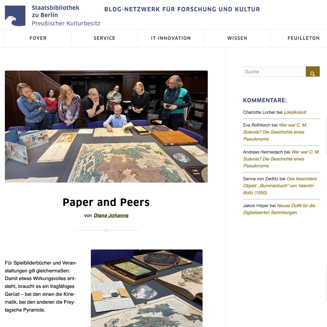 Berlin Staatsbibliothek Paper and Peers article